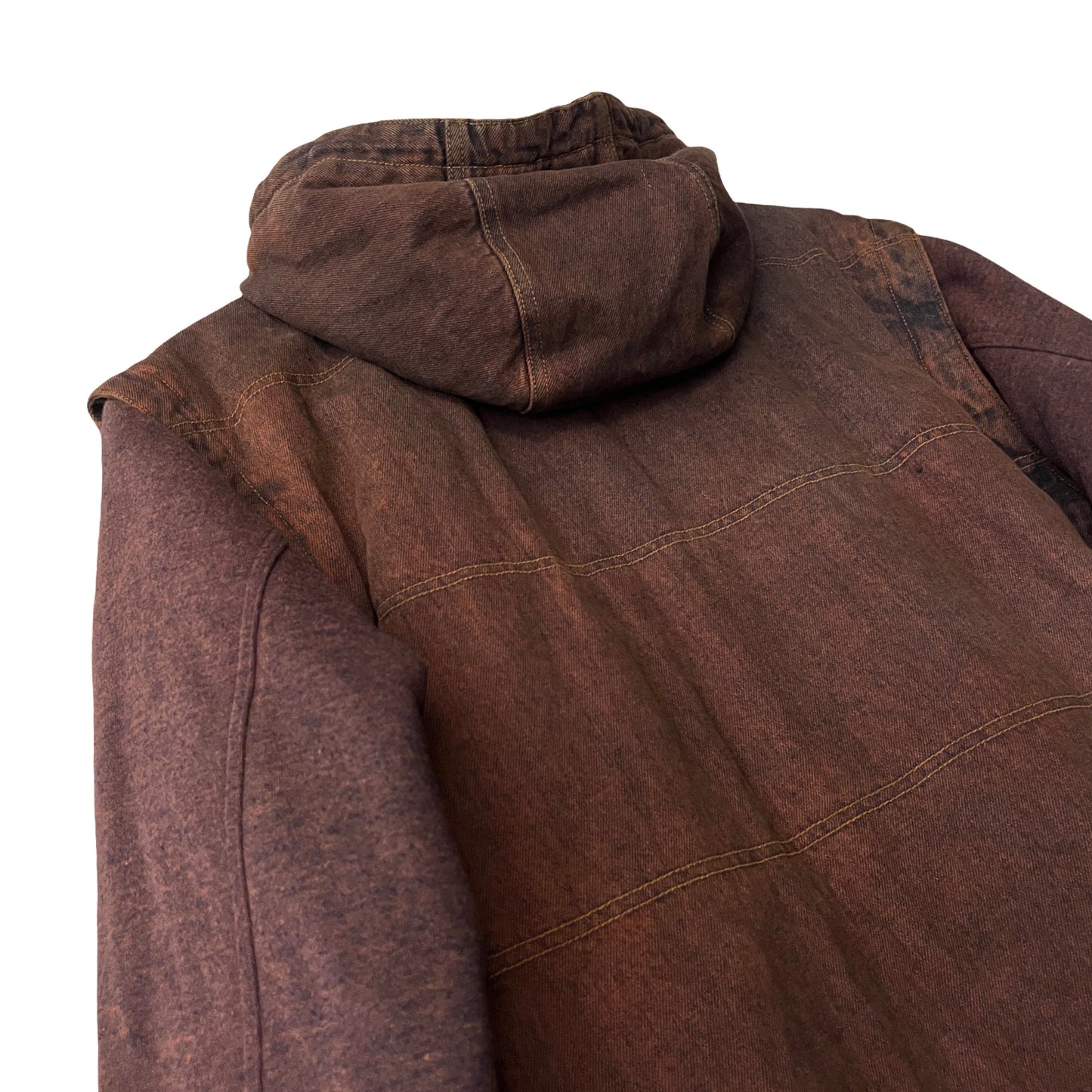 Hybrid Full-Zip Vested Hoodie Jacket in Clay / MEDIUM