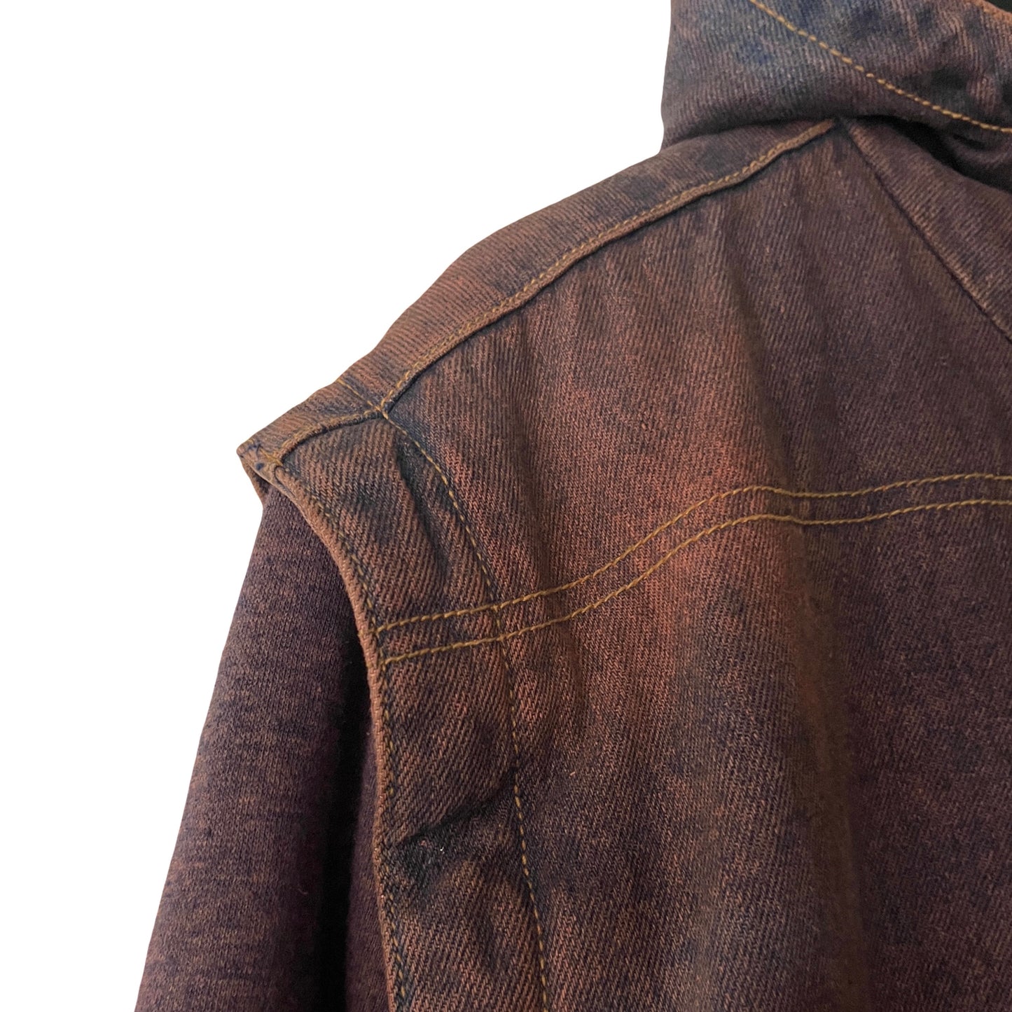 Hybrid Full-Zip Vested Hoodie Jacket in Clay / MEDIUM