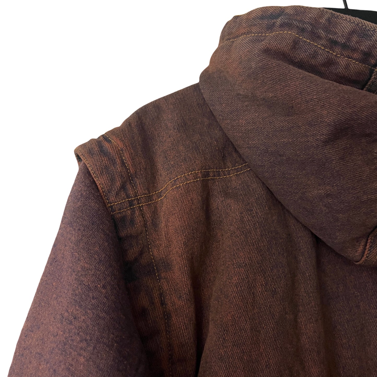 Hybrid Full-Zip Vested Hoodie Jacket in Clay / MEDIUM