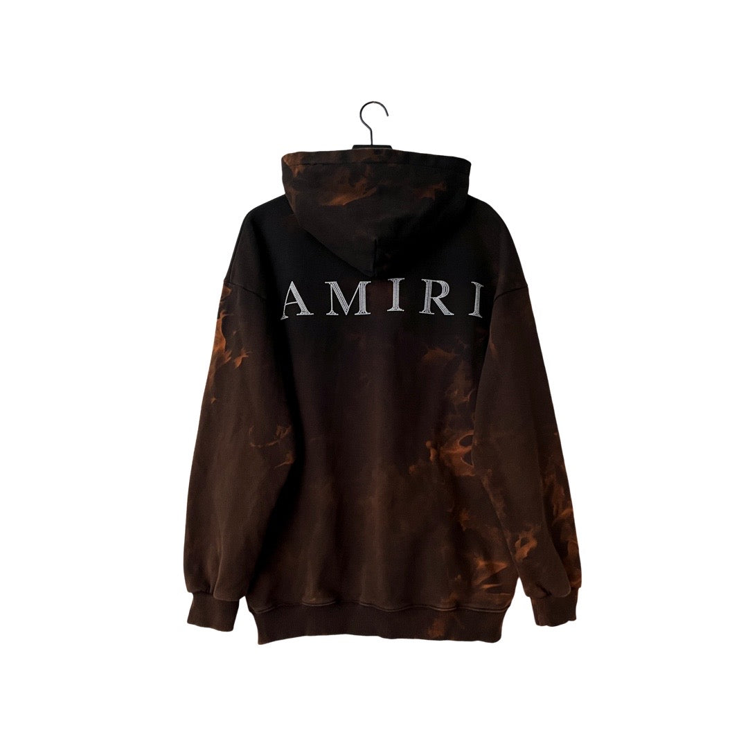 AMIRI Terry Cotton Logo Hoodie in Forge / LARGE