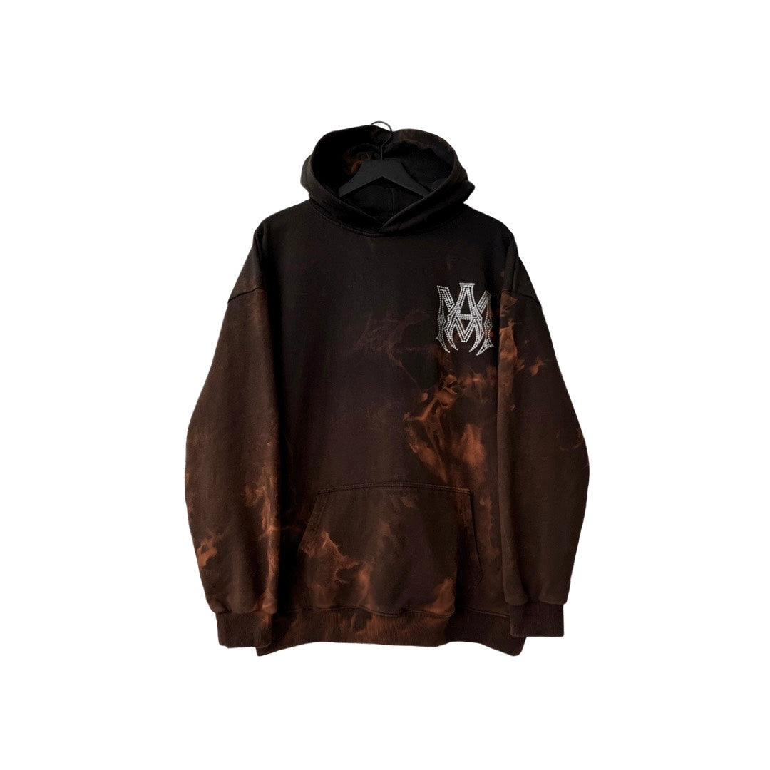 AMIRI Terry Cotton Logo Hoodie in Forge / LARGE