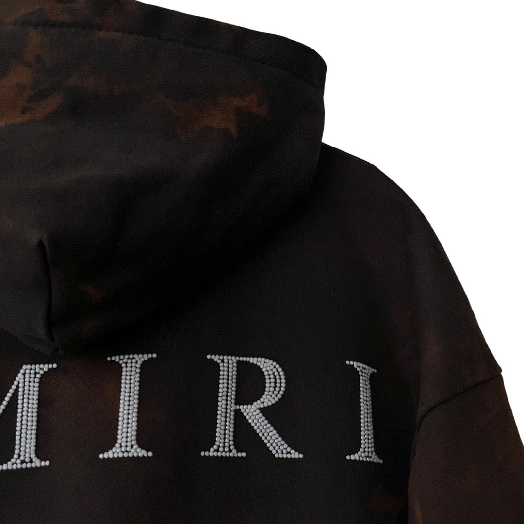 AMIRI Terry Cotton Logo Hoodie in Forge / LARGE