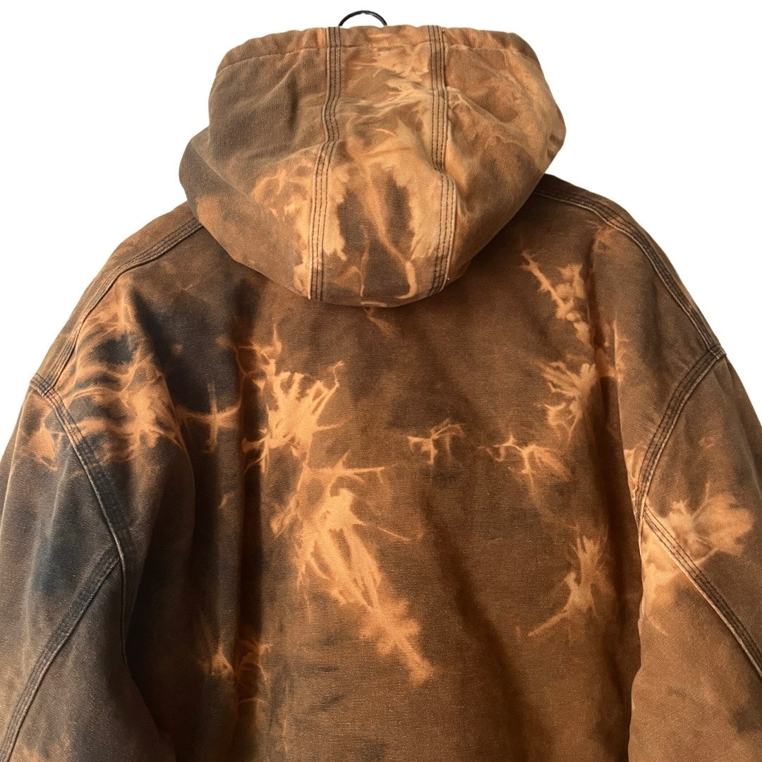 Carhartt Insulated Hooded Canvas Work Jacket in Sandbox / XXXL