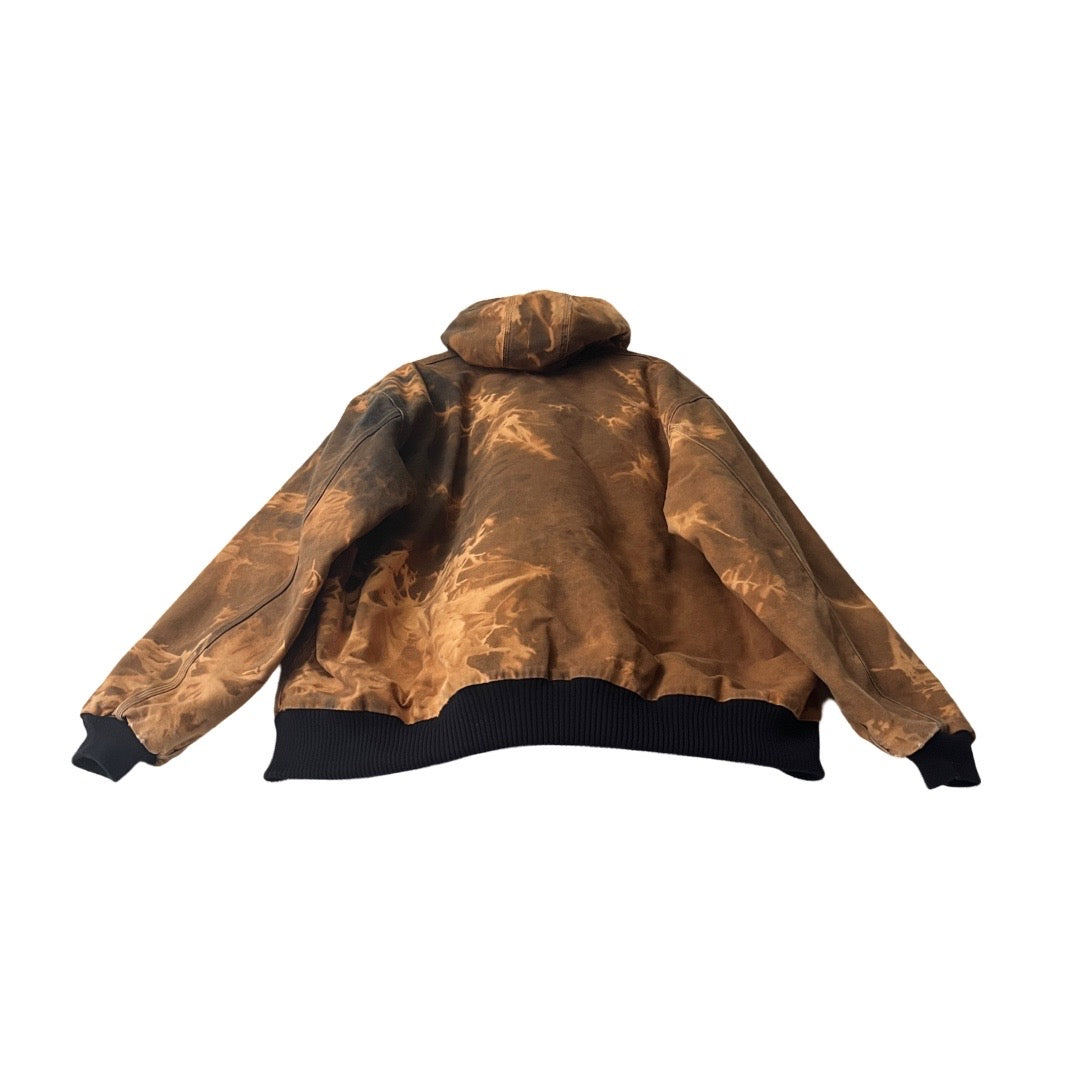 Carhartt Insulated Hooded Canvas Work Jacket in Sandbox / XXXL