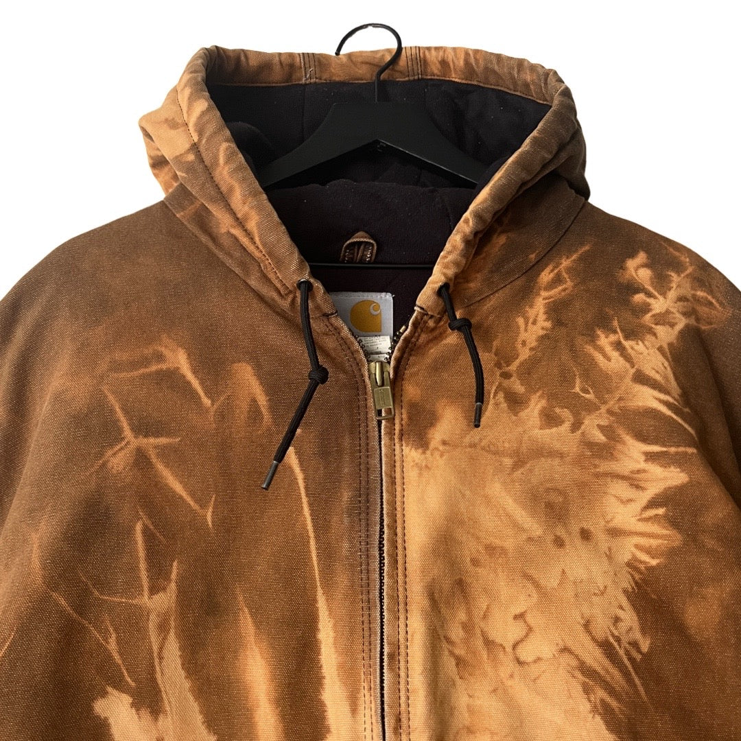 Carhartt Insulated Hooded Canvas Work Jacket in Sandbox / XXXL