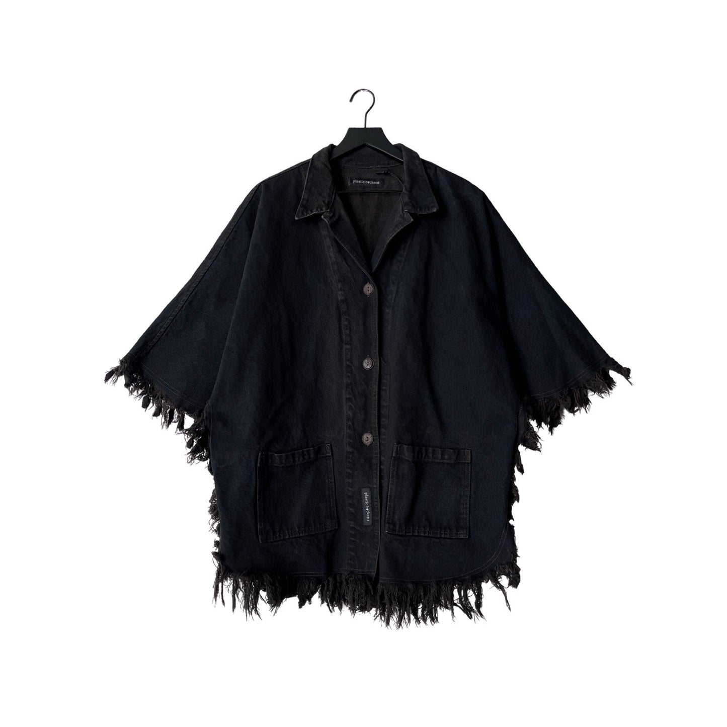 Vintage Denim Fringe Poncho in Nomad / MEDIUM - LARGE