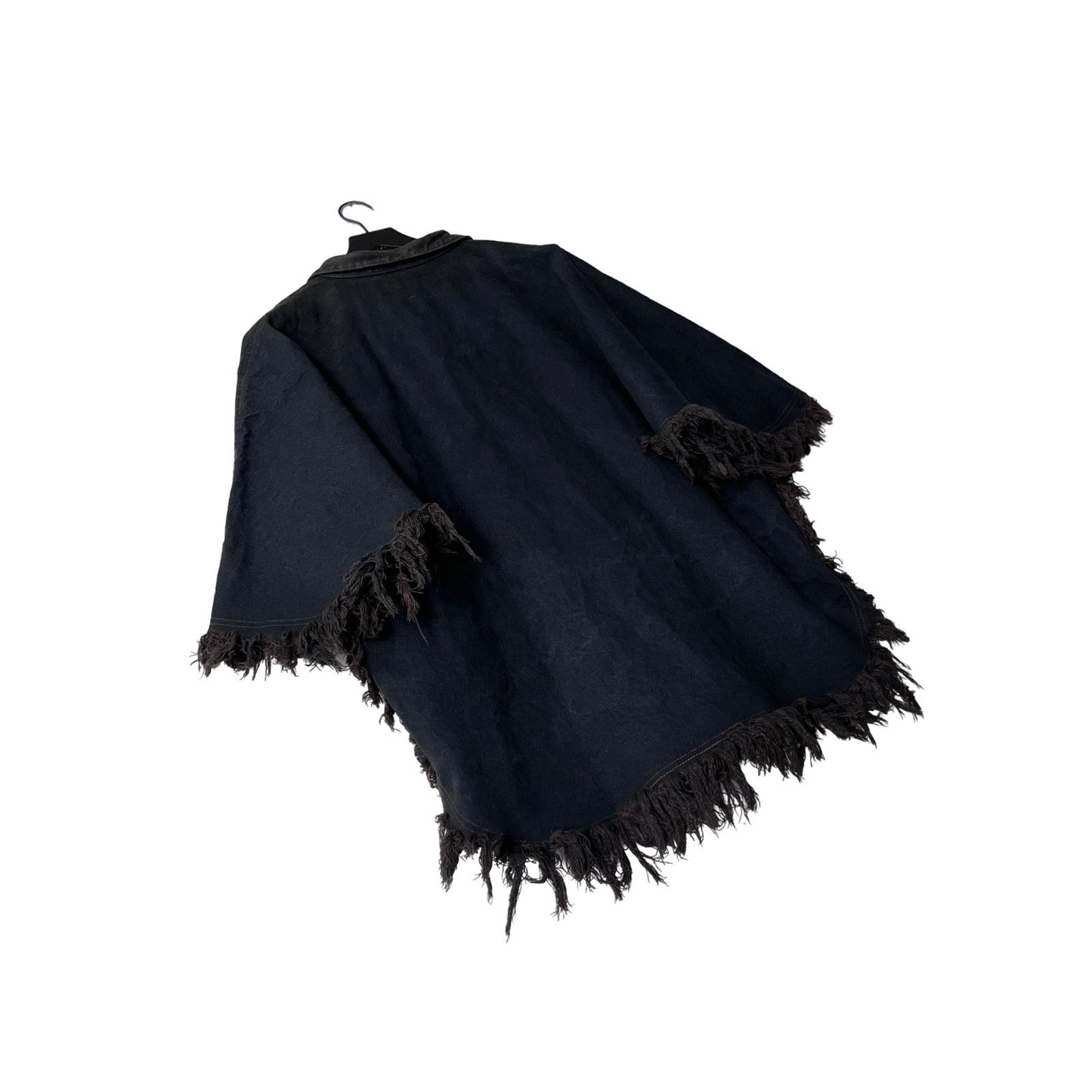 Vintage Denim Fringe Poncho in Nomad / MEDIUM - LARGE