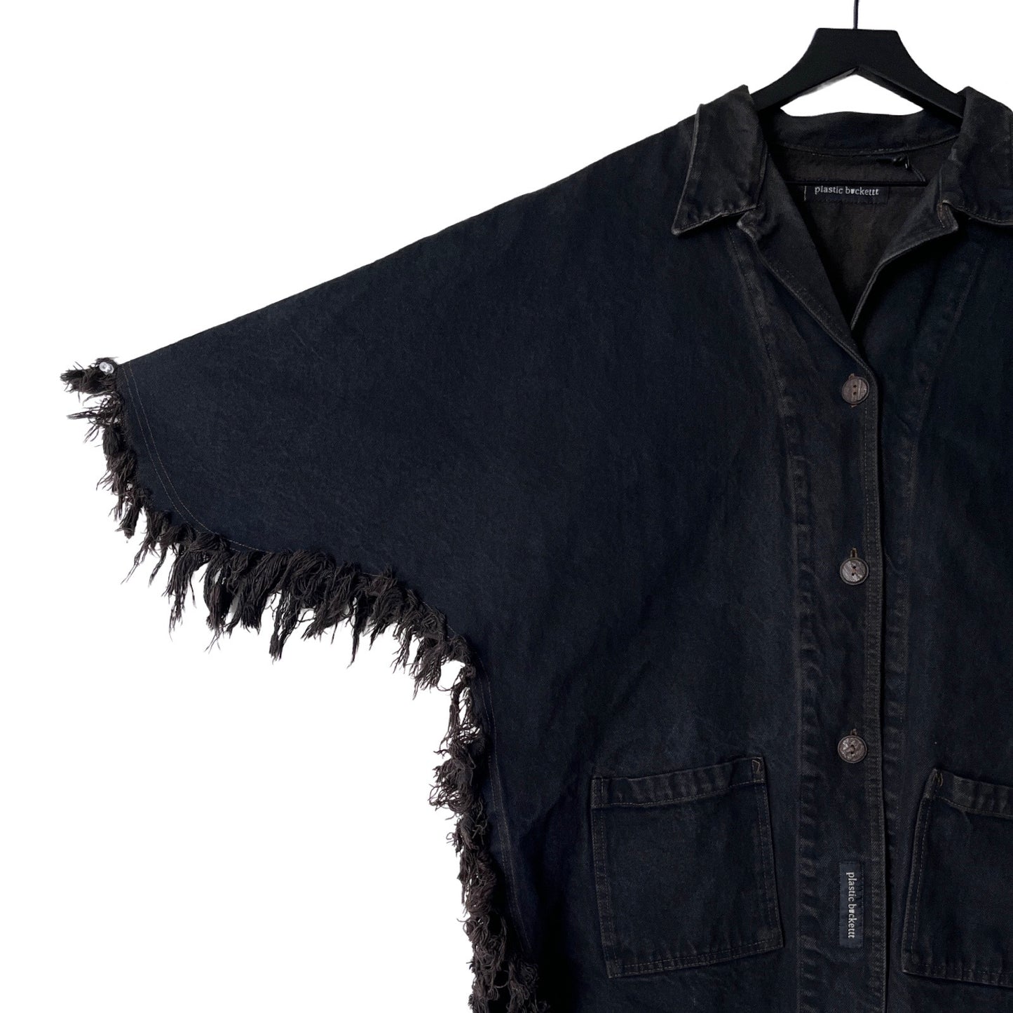 Vintage Denim Fringe Poncho in Nomad / MEDIUM - LARGE