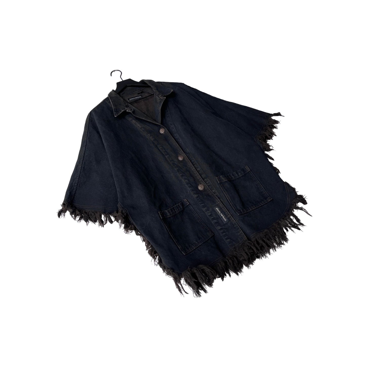 Vintage Denim Fringe Poncho in Nomad / MEDIUM - LARGE