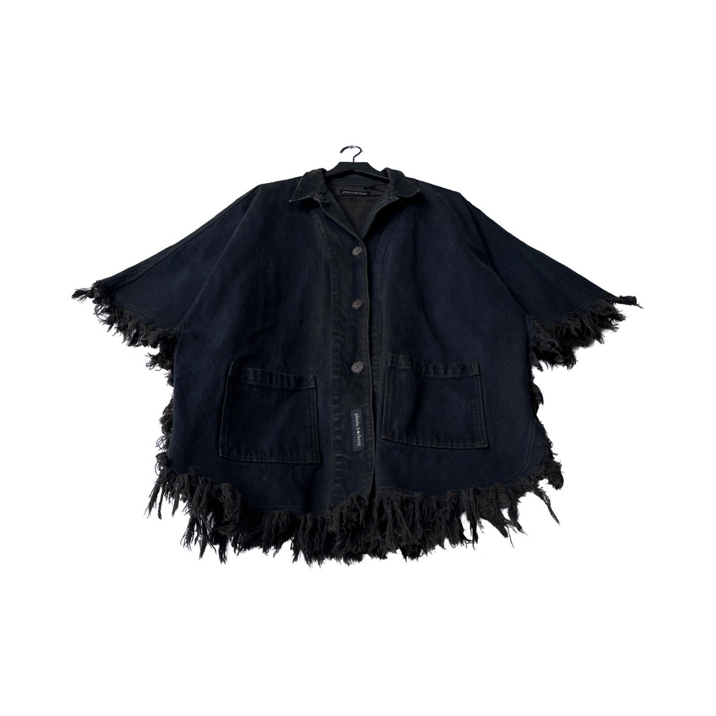 Vintage Denim Fringe Poncho in Nomad / MEDIUM - LARGE