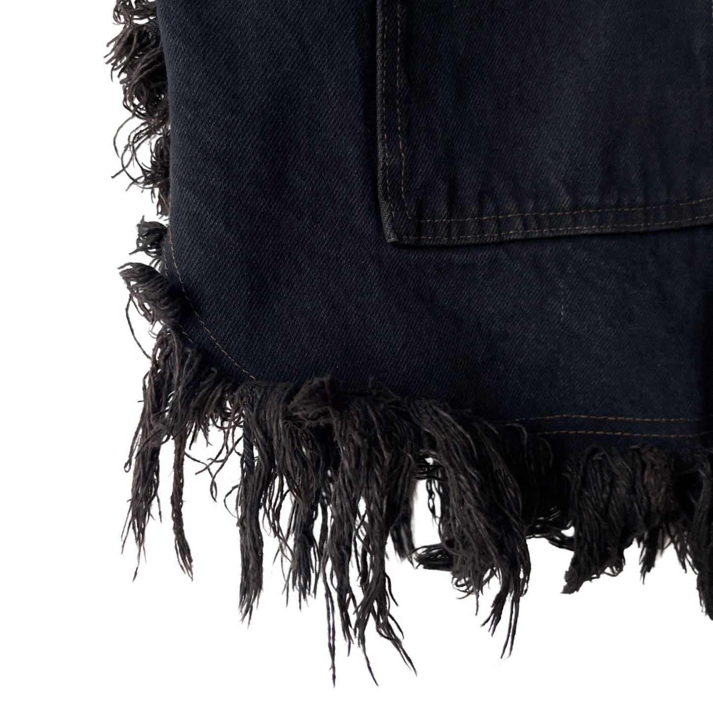 Vintage Denim Fringe Poncho in Nomad / MEDIUM - LARGE