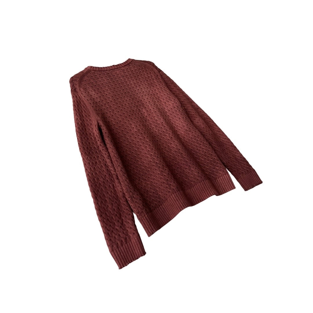 Heavyweight Knit Sweater in Pinot / X-LARGE