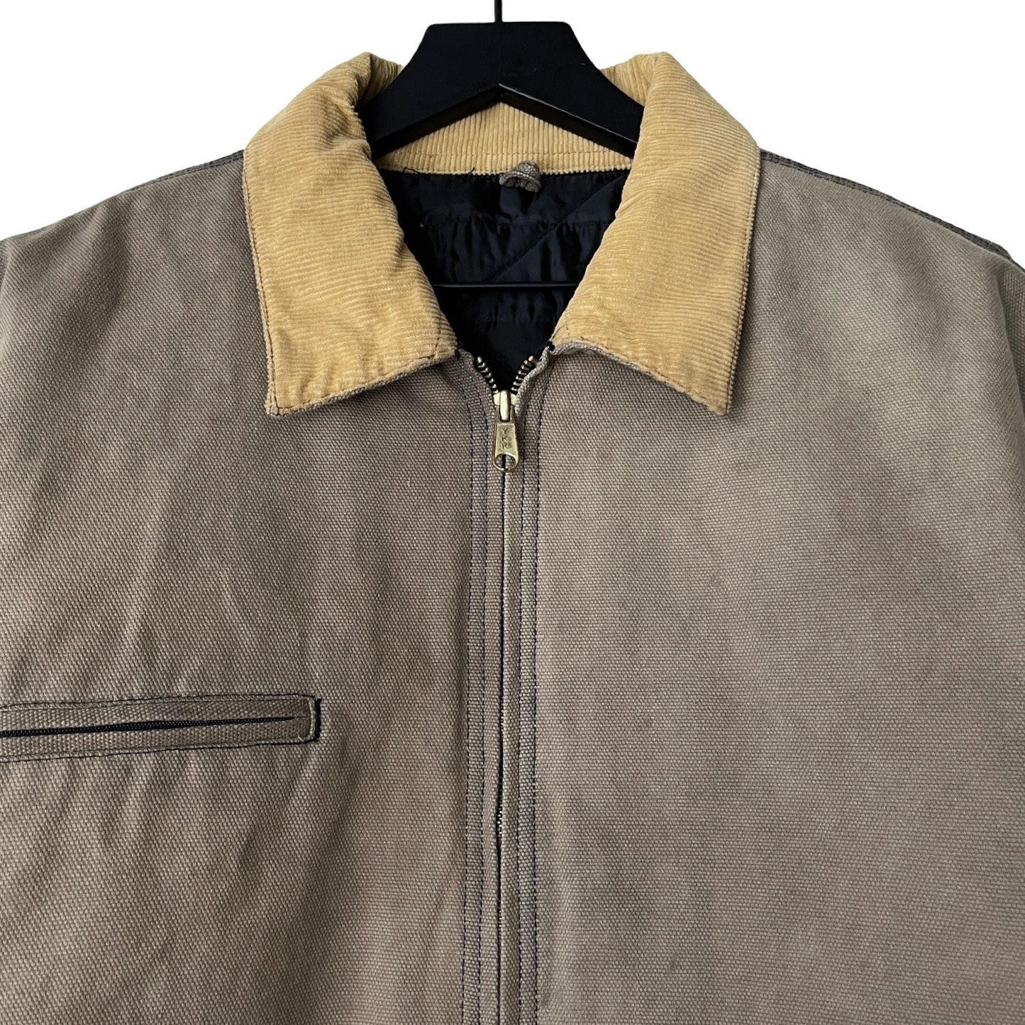 Insulated Canvas Work Jacket in Limestone / LARGE