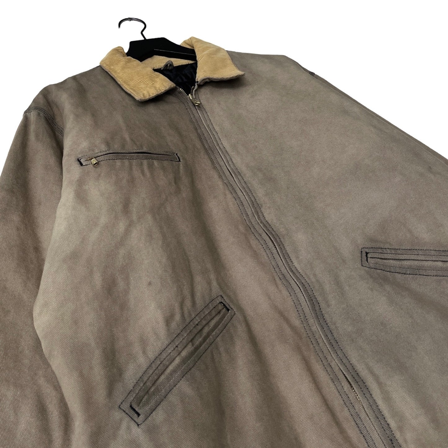 Insulated Canvas Work Jacket in Limestone / LARGE