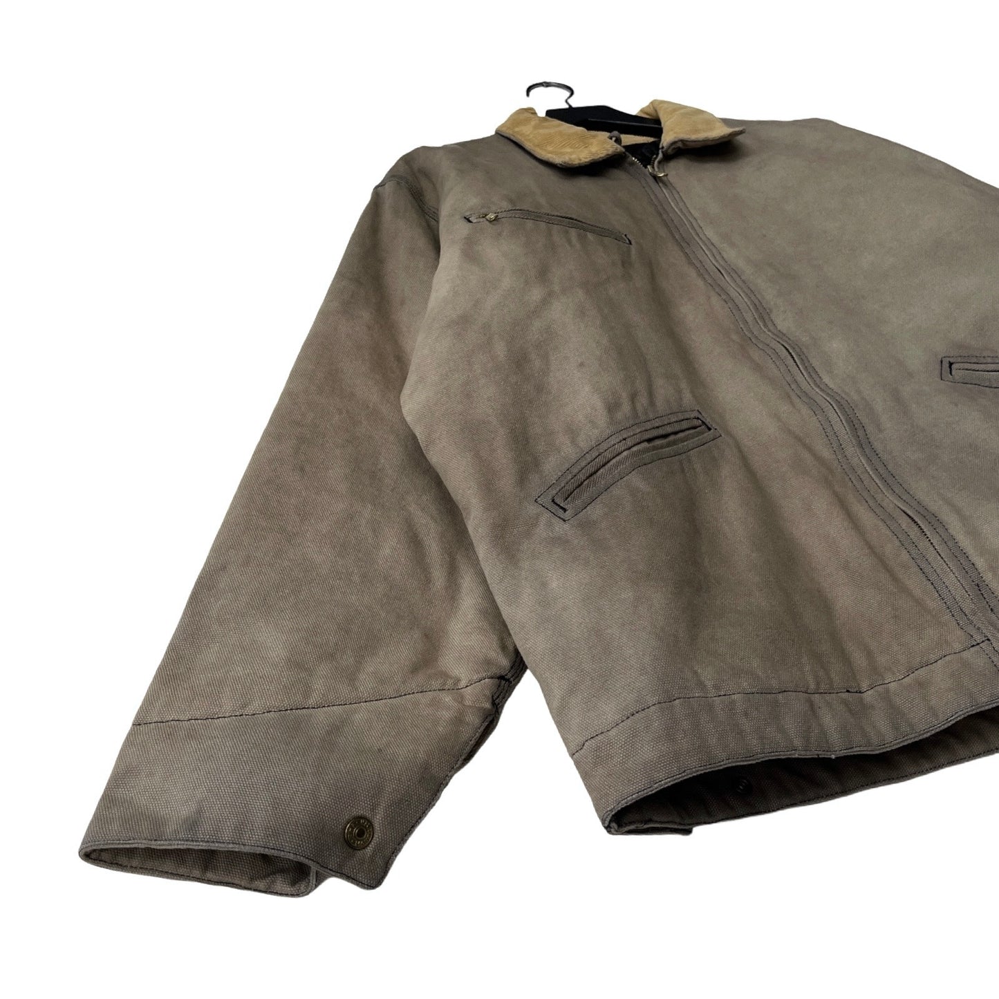 Insulated Canvas Work Jacket in Limestone / LARGE