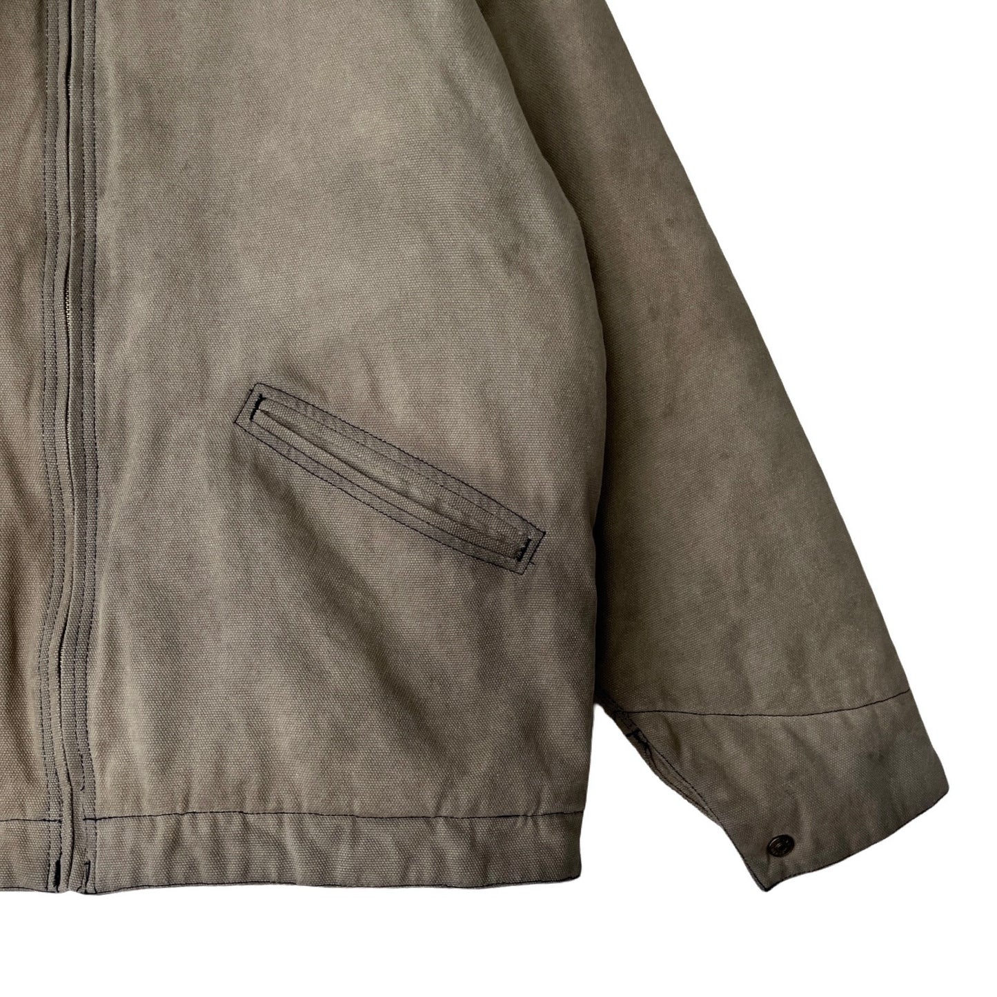 Insulated Canvas Work Jacket in Limestone / LARGE