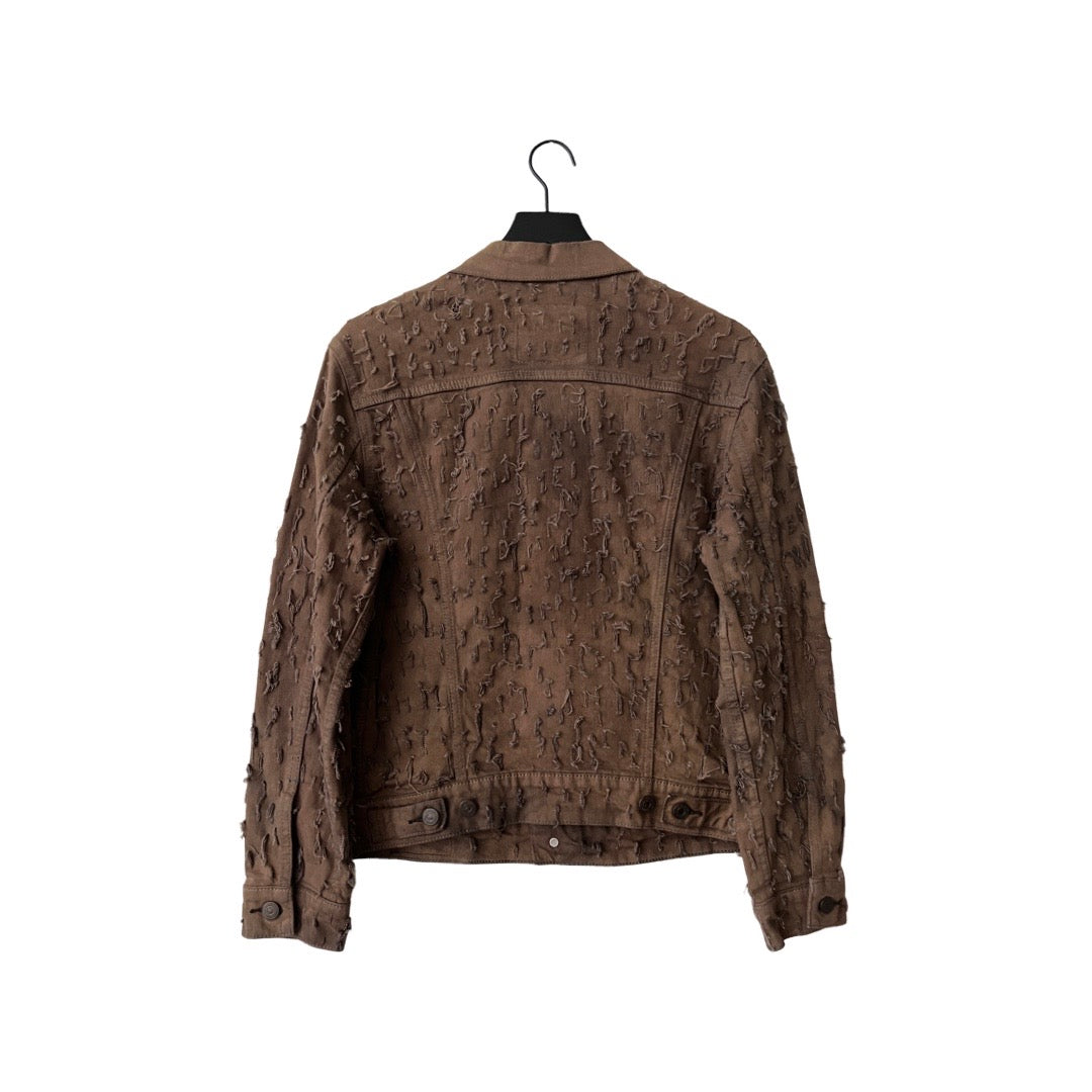 Levi's Denim Trucker Jacket (distressed) in Backwoods / X-SMALL (or Women's Small/Medium)